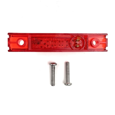 Truck-Lite Led, Red Rectangular, 5 Diode, Marker Clearance Light, Pc, 2 Screw, Fit N Forget M/C, 12V 35375R3